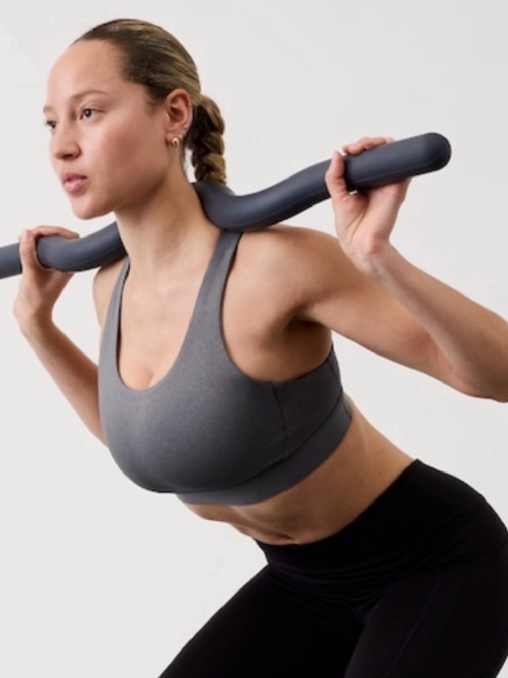 Athleta Gray Interval Medium-Support Sports Bra (fits D-DD)